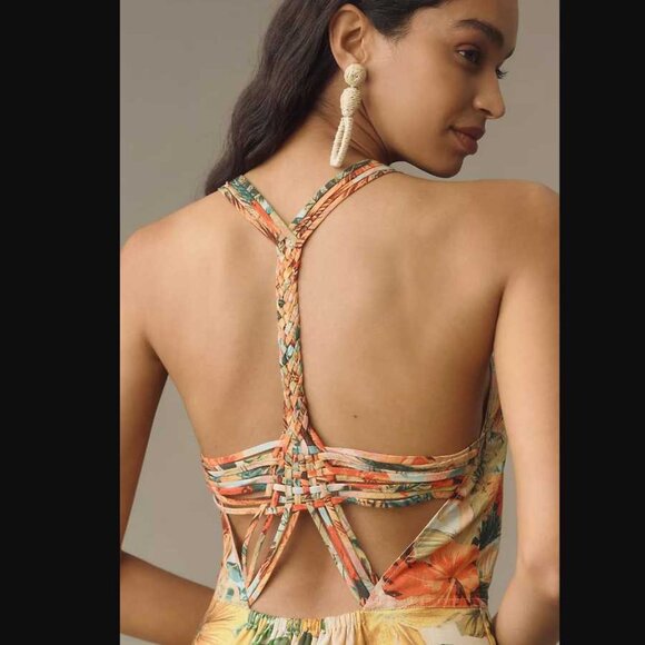 New women's XL Anthropologie x Pilcro halter tiered maxi dress - Picture 4 of 12